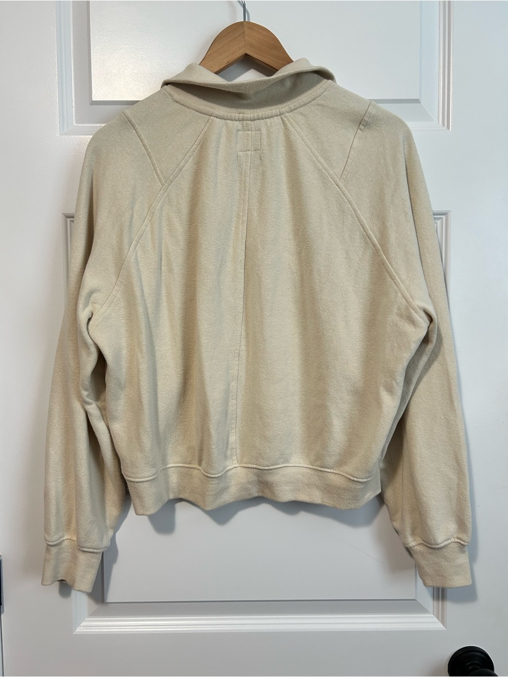 Prana Cream Quarter Zip Hemp Blend Pullover Sweater - Picture 3 of 5